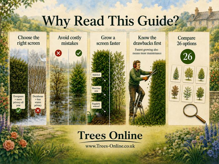 Fast-growing privacy and screening trees guide for UK gardens