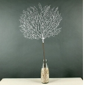 Artificial Silver Glitter Coral Spray (3 Stems) Festive Foliage with Added Sparkle **FREE UK MAINLAND DELIVERY**