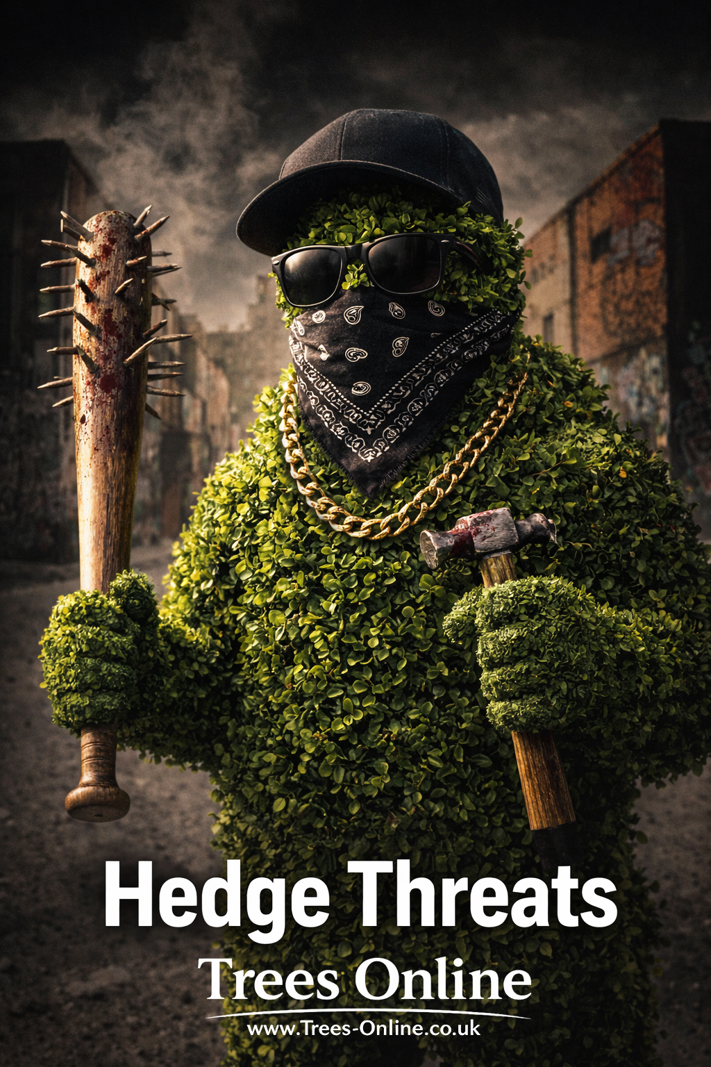 Illustration showing major threats to a hedge